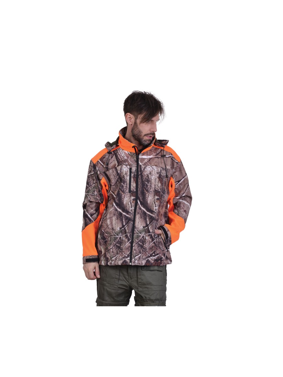 Τζάκετ Softshell Φυλλωσιά Με Πορτοκαλί Τζάκετ Softshell Φυλλωσιά Με Πορτοκαλί