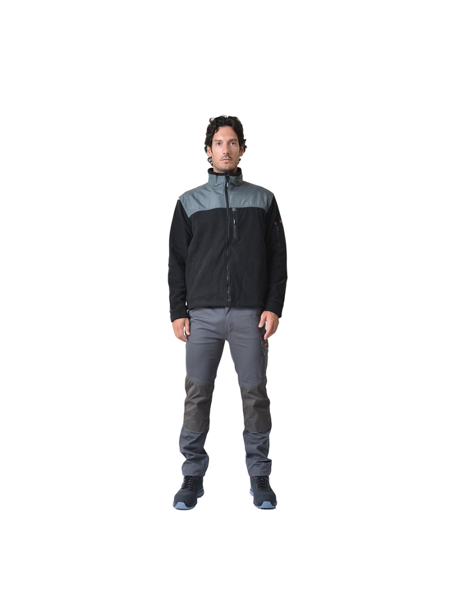 Ζακέτα ERGOLINE  fleece μαύρο - γκρι Ζακέτα ERGOLINE  fleece μαύρο - γκρι
