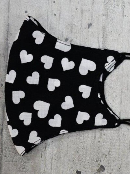 Μάσκα Μαύρη Hearts Μάσκα Μαύρη Hearts
