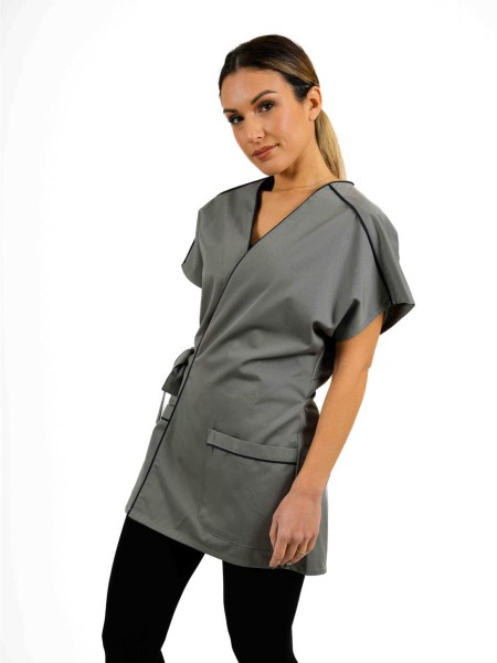 Μπλούζα Αισθητικής Γκρι με Δέσιμο Στη Μεση Μπλούζα Αισθητικής Γκρι με Δέσιμο Στη Μεση