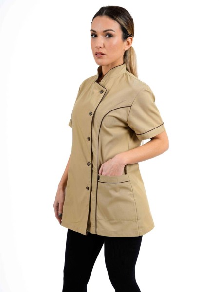 Μπλούζα Αισθητικής Μπεζ με Κουμπιά Μπλούζα Αισθητικής Μπεζ με Κουμπιά