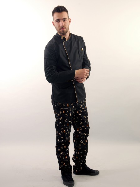 Μπλούζα Chef Μαύρη Με Χρυσές Λεπτομέρειες BlackGold Μπλούζα Chef Μαύρη Με Χρυσές Λεπτομέρειες BlackGold