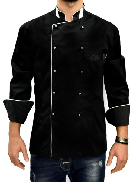 Μπλούζα Chef Μαύρη Με Λευκές Λεπτομέρειες Μπλούζα Chef Μαύρη Με Λευκές Λεπτομέρειες