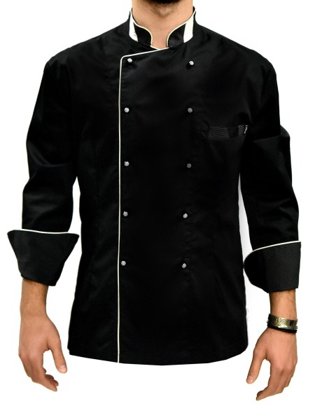 Μπλούζα Chef Μαύρη Με Λευκές Λεπτομέρειες Μπλούζα Chef Μαύρη Με Λευκές Λεπτομέρειες