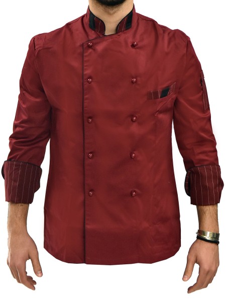 Μπλούζα Chef Μακρυμάνικη Μπορντό Με Ρίγα Μπλούζα Chef Μακρυμάνικη Μπορντό Με Ρίγα