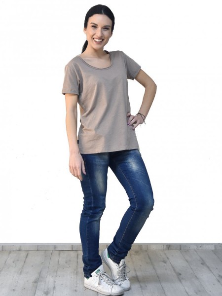 Μπλούζα Μακό Φλάμα Κοντομάνικη Μπεζ Μπλούζα Μακό Φλάμα Κοντομάνικη Μπεζ