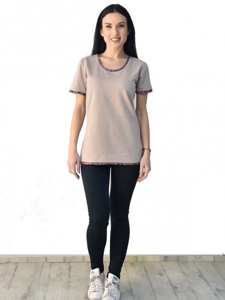 Μπλούζα Μακό Γυναικεία Μπεζ Με Σχέδιο Μπλούζα Μακό Γυναικεία Μπεζ Με Σχέδιο