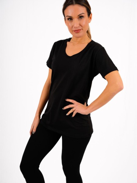 Μπλούζα Μακό Κοντομάνικη Γυναικεία Μαύρη Μπλούζα Μακό Κοντομάνικη Γυναικεία Μαύρη