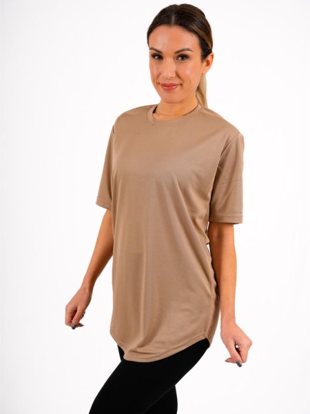 Μπλούζα Μακό Κοντομάνικη Γυναικεία Μπεζ Dryfit Μπλούζα Μακό Κοντομάνικη Γυναικεία Μπεζ Dryfit