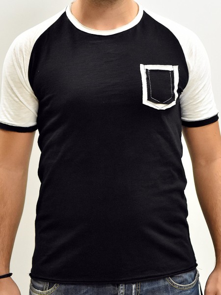 Μπλούζα Μακό Μαύρη Με Λευκή Λεπτομέρεια Μπλούζα Μακό Μαύρη Με Λευκή Λεπτομέρεια