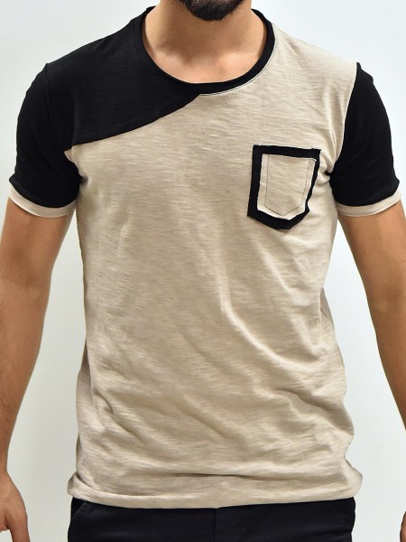 Μπλούζα Μακό Με Ξέφτυ Μαύρο Με Μπεζ Μπλούζα Μακό Με Ξέφτυ Μαύρο Με Μπεζ