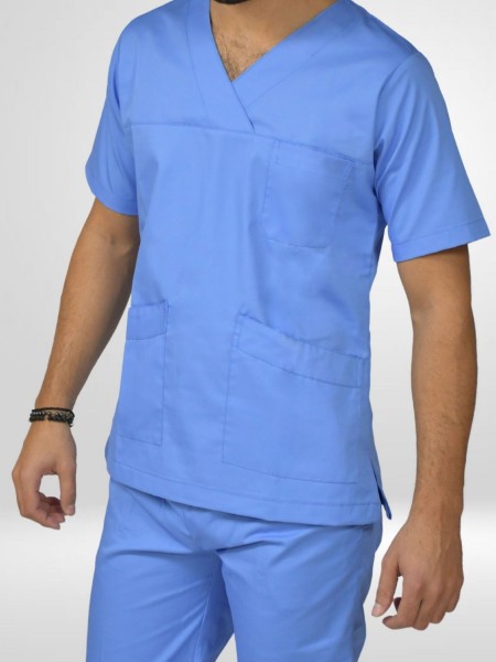 Μπλούζα Νοσηλευτών  Αντρική Μπλε Ανοιχτή Μπλούζα Νοσηλευτών  Αντρική Μπλε Ανοιχτή