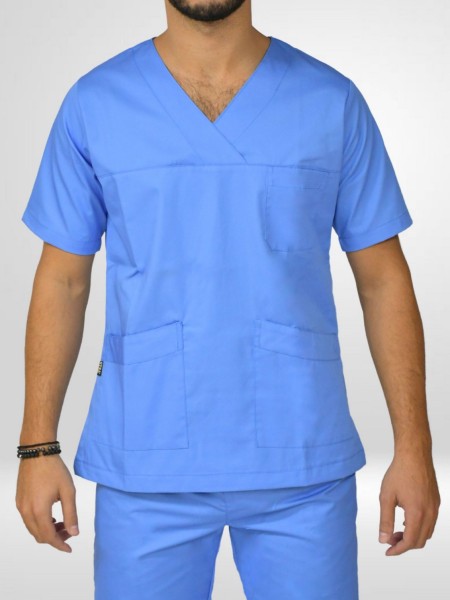 Μπλούζα Νοσηλευτών  Αντρική Μπλε Ανοιχτή Μπλούζα Νοσηλευτών  Αντρική Μπλε Ανοιχτή