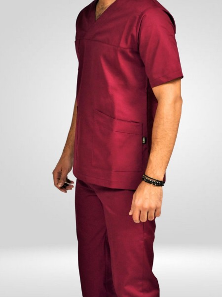 Μπλούζα Νοσηλευτών Αντρική Μπορντό Μπλούζα Νοσηλευτών Αντρική Μπορντό