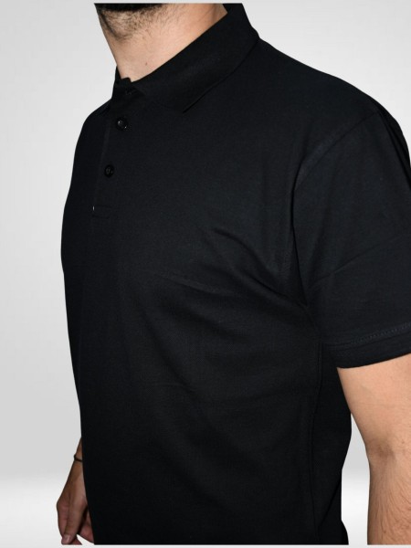 Μπλούζα Πόλο Αντρική Κοντομάνικη Μαύρη Μπλούζα Πόλο Αντρική Κοντομάνικη Μαύρη