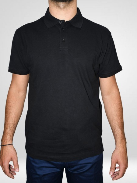 Μπλούζα Πόλο Αντρική Κοντομάνικη Μαύρη Μπλούζα Πόλο Αντρική Κοντομάνικη Μαύρη