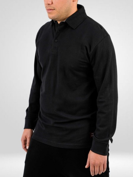 Μπλούζα Πόλο Αντρική Μακρυμάνικη Μαύρη Μπλούζα Πόλο Αντρική Μακρυμάνικη Μαύρη