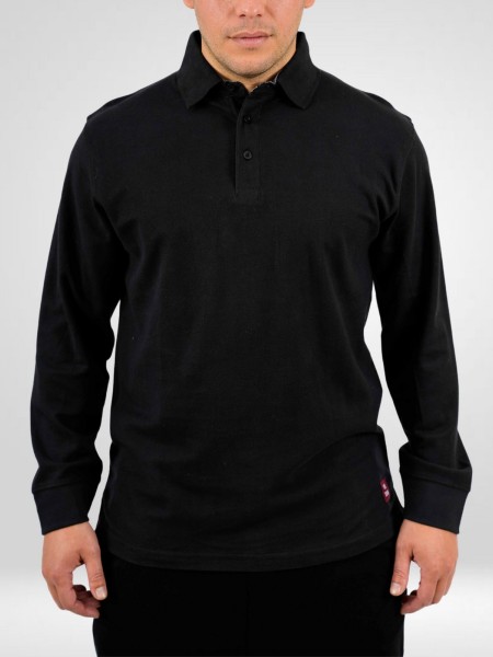 Μπλούζα Πόλο Αντρική Μακρυμάνικη Μαύρη Μπλούζα Πόλο Αντρική Μακρυμάνικη Μαύρη