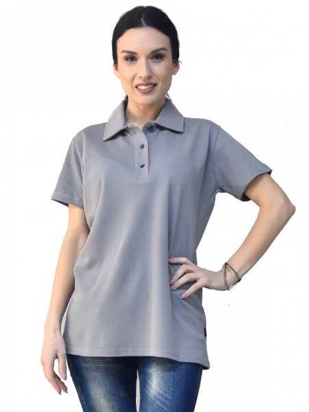 Mπλουζα Πόλο Γυναικεία Γκρί Με Πέτο Γιακά Mπλουζα Πόλο Γυναικεία Γκρί Με Πέτο Γιακά