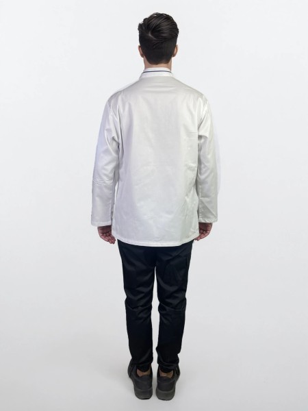 Μπλούζα Σεφ Μακρυμάνικη Σταυρωτή Με Μπλε Ρέλι Μπλούζα Σεφ Μακρυμάνικη Σταυρωτή Με Μπλε Ρέλι