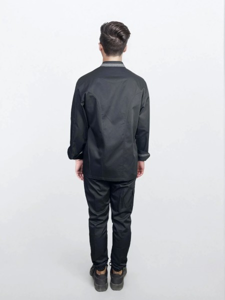 Μπλούζα Chef Μαύρη με Γκρι Λεπτομέρειες Μπλούζα Chef Μαύρη με Γκρι Λεπτομέρειες