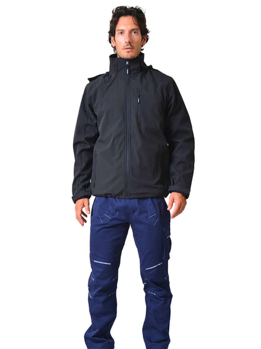 Μπουφάν Εργασίας Μαύρο Με Κουκούλα Softshell Μπουφάν Εργασίας Μαύρο Με Κουκούλα Softshell
