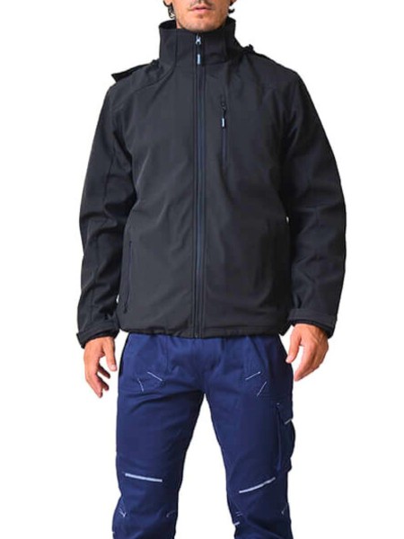 Μπουφάν Εργασίας Μαύρο Με Κουκούλα Softshell Μπουφάν Εργασίας Μαύρο Με Κουκούλα Softshell