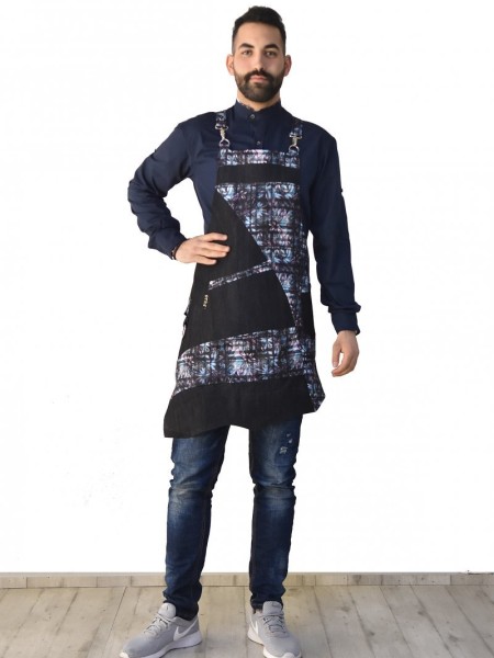 Ολόσωμη Ποδιά Χιαστί Ασύμμετρη Τζιν Με Σχέδιο Ολόσωμη Ποδιά Χιαστί Ασύμμετρη Τζιν Με Σχέδιο