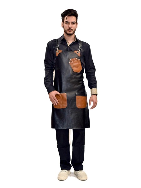 Ολόσωμη Ποδιά Χιαστί Δερμάτινη Μαύρη Ολόσωμη Ποδιά Χιαστί Δερμάτινη Μαύρη