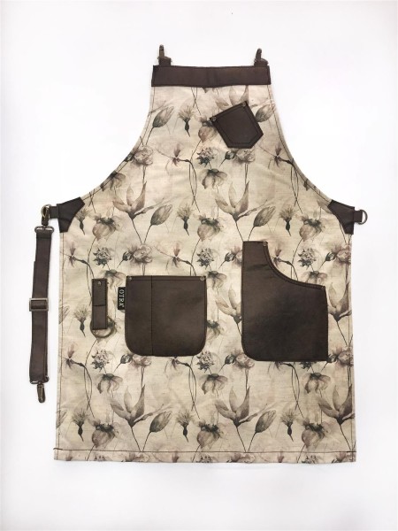 Ολόσωμη Ποδιά Χιαστί Εκρού Με Σχέδιο Παπαρούνες Ολόσωμη Ποδιά Χιαστί Εκρού Με Σχέδιο Παπαρούνες