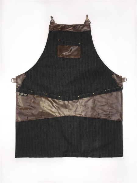 Ολόσωμη Ποδιά Χιαστί Γκρι Με Καφέ Δερματίνη Ολόσωμη Ποδιά Χιαστί Γκρι Με Καφέ Δερματίνη