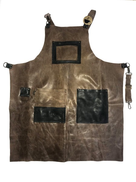 Ολόσωμη Ποδιά Χιαστί Καφέ Δερμάτινη Με Κοσμήματα Ολόσωμη Ποδιά Χιαστί Καφέ Δερμάτινη Με Κοσμήματα