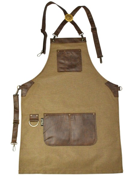 Ολόσωμη Ποδιά Χιαστί Λαδί με Καφέ Τεχνόδερμα Ολόσωμη Ποδιά Χιαστί Λαδί με Καφέ Τεχνόδερμα