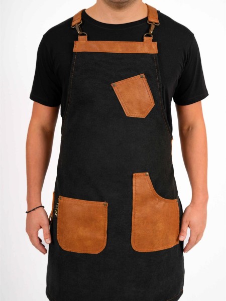 Ολόσωμη Ποδιά Χιαστί Μαύρη Αδιάβροχη Με Τεχνόδερμα Ολόσωμη Ποδιά Χιαστί Μαύρη Αδιάβροχη Με Τεχνόδερμα