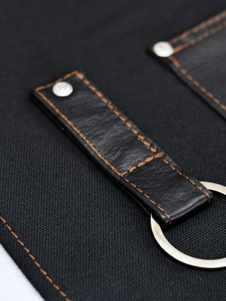 Ολόσωμη Ποδιά Χιαστί Μαύρη Με Δέρμα Ολόσωμη Ποδιά Χιαστί Μαύρη Με Δέρμα