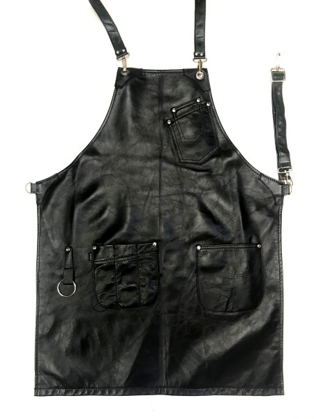 Ολόσωμη Ποδιά Χιαστί Μαύρη Με Δέρμα Μόσχου Ολόσωμη Ποδιά Χιαστί Μαύρη Με Δέρμα Μόσχου