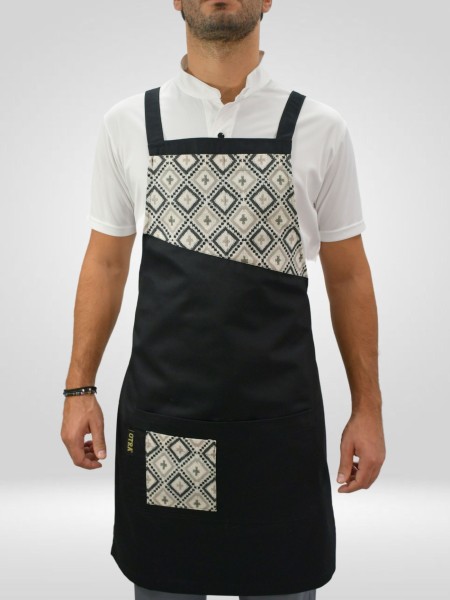 Ολόσωμη Ποδιά Χιαστί Μαύρη Με Σχέδιο Ρόμβος Ολόσωμη Ποδιά Χιαστί Μαύρη Με Σχέδιο Ρόμβος