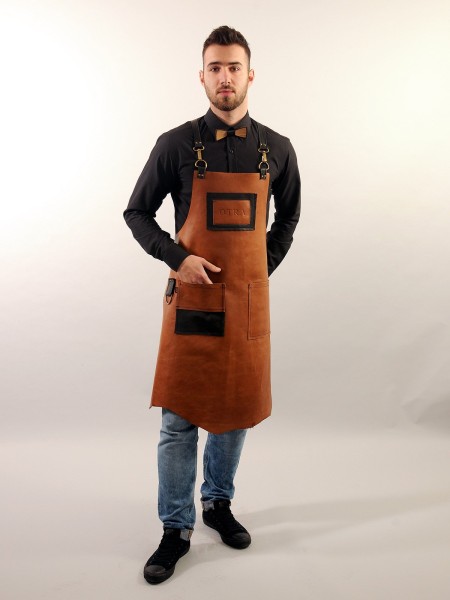 Ολόσωμη Ποδιά Χιαστί Με Μπεζ Δέρμα Μόσχου Ολόσωμη Ποδιά Χιαστί Με Μπεζ Δέρμα Μόσχου