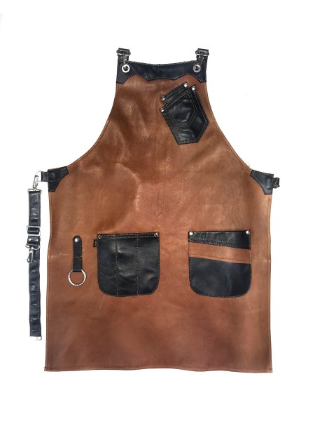 Ολόσωμη Ποδιά Χιαστί Μπεζ & Μαύρο Δέρμα Ολόσωμη Ποδιά Χιαστί Μπεζ & Μαύρο Δέρμα