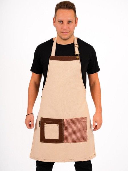 Ολόσωμη Ποδιά Χιαστί Μπεζ Με Σχέδιο Ολόσωμη Ποδιά Χιαστί Μπεζ Με Σχέδιο