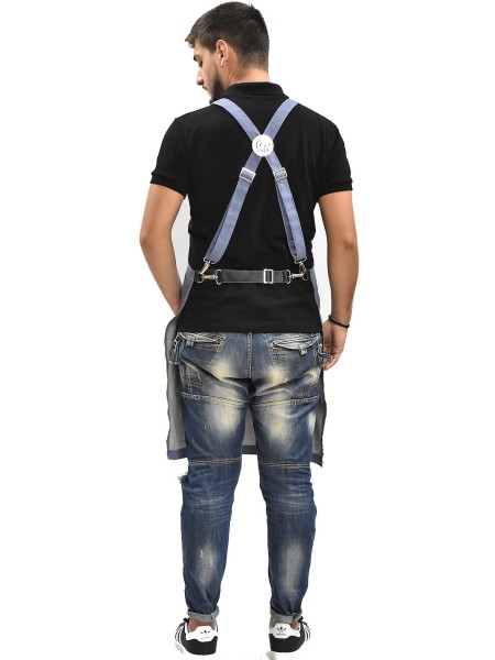 Ολόσωμη Ποδιά Χιαστί Σιελ Με Μαύρο Δέρμα Ολόσωμη Ποδιά Χιαστί Σιελ Με Μαύρο Δέρμα