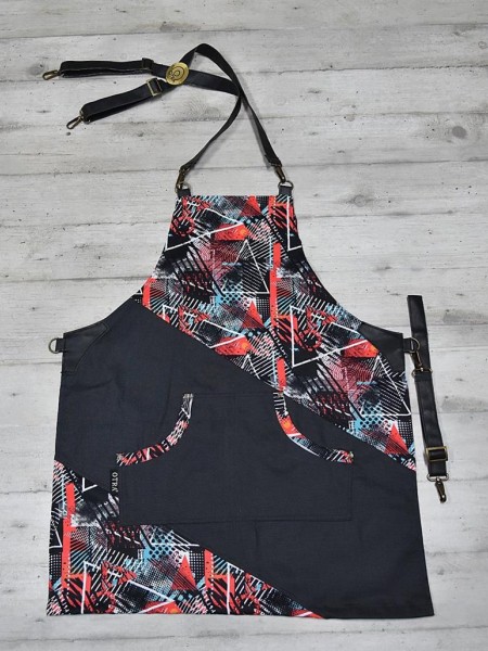 Ολόσωμη Ποδιά Χιαστί Τζιν Με Ασύμμετρο Σχέδιο Κόκκινο Ολόσωμη Ποδιά Χιαστί Τζιν Με Ασύμμετρο Σχέδιο Κόκκινο