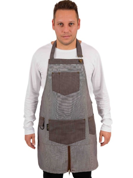 Ολόσωμη Ποδιά Λαιμού Γκρι Με Φερμουάρ Ολόσωμη Ποδιά Λαιμού Γκρι Με Φερμουάρ