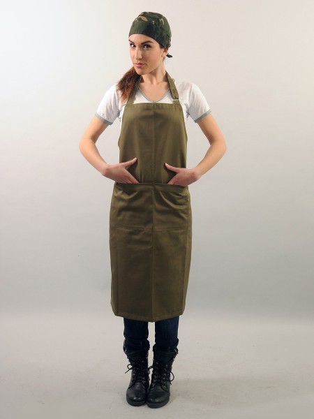 Ολόσωμη Ποδιά Λαιμού Λαδί Ολόσωμη Ποδιά Λαιμού Λαδί