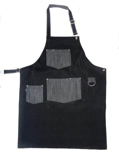 Ολόσωμη Ποδιά Λαιμού Μαύρη Με Γκρι Λεπτομέρειες Ολόσωμη Ποδιά Λαιμού Μαύρη Με Γκρι Λεπτομέρειες