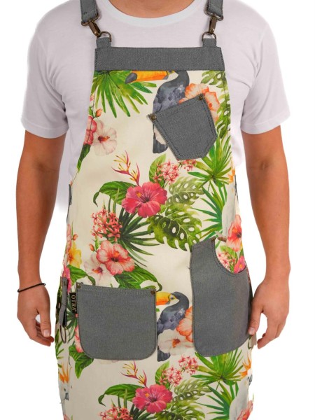 Ολόσωμη Ποδιά Λαιμού Με Σχέδιο Και Γκρι Λεπτομέρειες Ολόσωμη Ποδιά Λαιμού Με Σχέδιο Και Γκρι Λεπτομέρειες