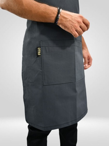 Ολόσωμη Ποδιά Λαιμού Ριγέ Γκρι Με Μαύρο Ολόσωμη Ποδιά Λαιμού Ριγέ Γκρι Με Μαύρο