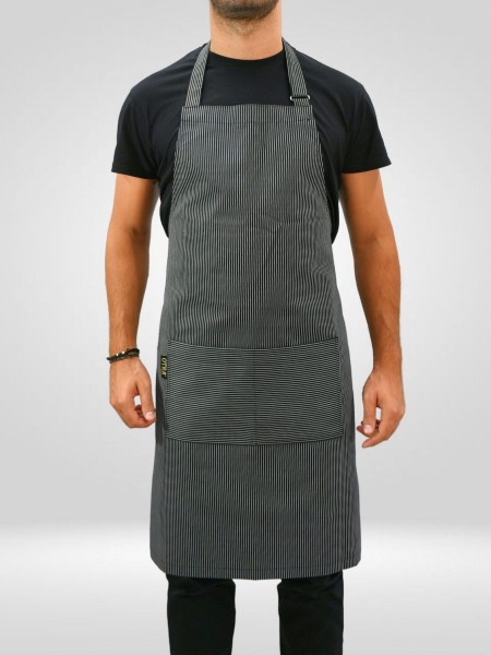 Ολόσωμη Ποδιά Λαιμού Ριγέ Λευκό Και Μαύρο Ολόσωμη Ποδιά Λαιμού Ριγέ Λευκό Και Μαύρο