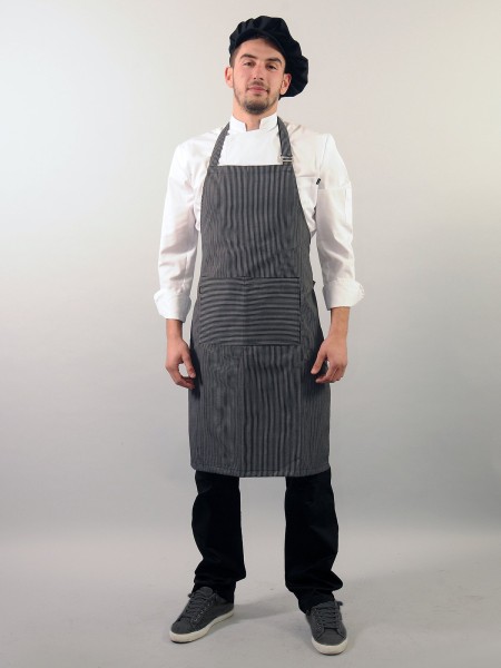 Ολόσωμη Ποδιά Λαιμού Ριγέ Λευκό Με Μαύρο Ολόσωμη Ποδιά Λαιμού Ριγέ Λευκό Με Μαύρο