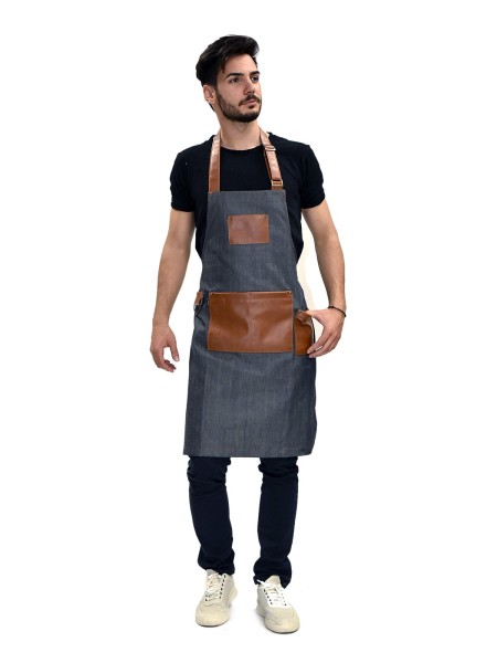 Ολόσωμη Ποδιά Λαιμού Τζιν Με Ταμπά Τεχνόδερμα Ολόσωμη Ποδιά Λαιμού Τζιν Με Ταμπά Τεχνόδερμα